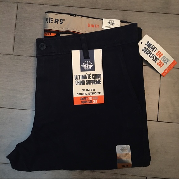 BRAND NEW DOCKERS ULTIMATE SLIM FIT STRECH CHINOS NAVY 34”x30 - Picture 3 of 9